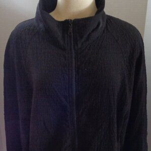 Vintage Black Shirt Jacket Crinkled Gauze Look